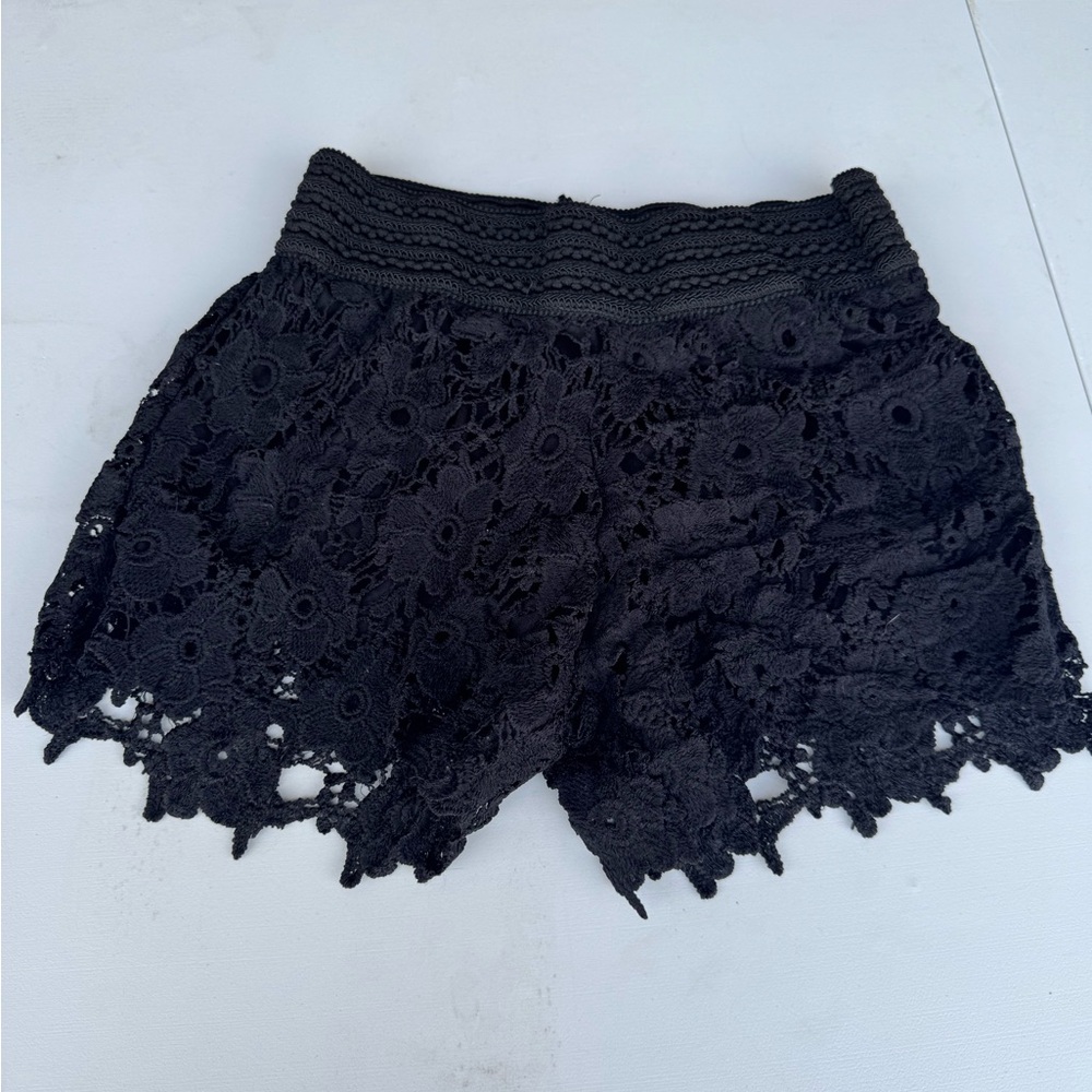 Stylish Black Lace Kids Shorts